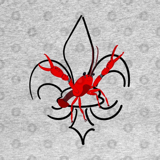 Fleur de lis crawfish by Stephanie Kennedy 